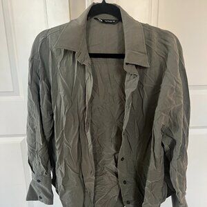 Zara Army Green Button Up